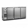 Arrière-bar réfrigéré 3 portes pleines groupe logé inox 466 L