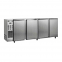Arrière-bar réfrigéré 4 portes pleines groupe logé inox 521 L
