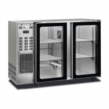Arrière-bar réfrigéré 2 portes vitrées groupe logé inox 283 L
