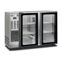 Arrière-bar réfrigéré 2 portes vitrées groupe logé inox 283 L