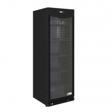 Armoire réfrigérée positive 1 porte vitrée 382 L laquée noire