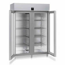 Armoire positive GN2/1, inox vitrée, 1414L, Perfection