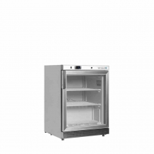 Congélateur vertical de vitrine inox statique 1 porte 120 L