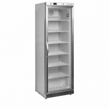 Congélateur vertical de vitrine inox statique 1 porte 340 L