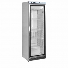 Congélateur vertical de vitrine inox ventilé 1 porte 340 L