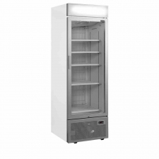 Congélateur vertical de vitrine gris canopée lumineux 1 porte 440 L