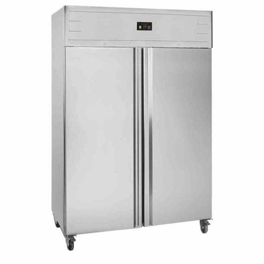 Armoire froide positive 2 portes pleines inox GN 2/1 1056 L