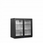 Arrière de bar noir 2 portes vitrées coulissantes 188 L