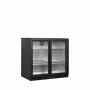 Arrière de bar noir 2 portes vitrées coulissantes 182 L