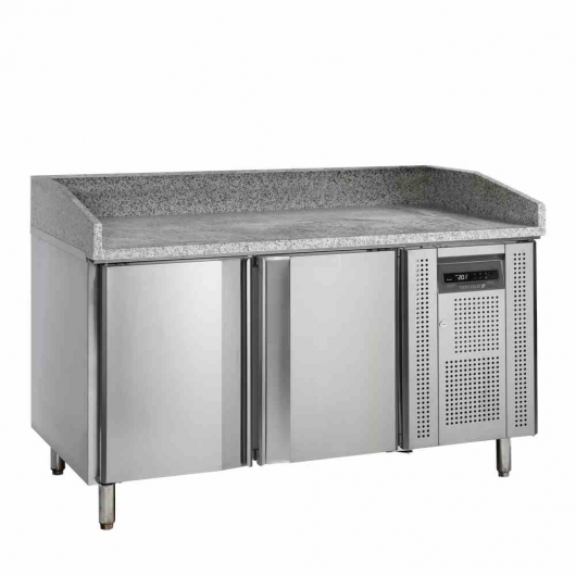 Table à pizzas dessus granite 2 portes 370 L