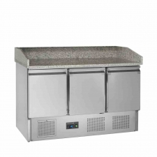 Comptoir à pizza 3 portes GN1/1 dessus granite 368 L