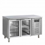 Table réfrigérée inox centrale 2 portes vitrées GN 1/1 272 L