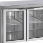 Table réfrigérée inox centrale 4 portes vitrées GN 1/1 533 L