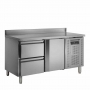 Table réfrigérée inox avec dosseret 1 porte 2 tiroirs GN 1/1 272 L