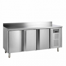 Table réfrigérée inox avec dosseret 3 portes GN 1/1 291 L