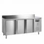 Table réfrigérée inox avec dosseret 3 portes GN 1/1 291 L