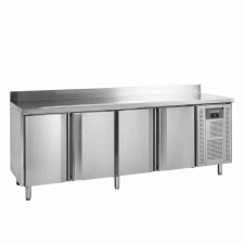 Table réfrigérée positive avec dosseret 4 portes GN 1/1 393 L