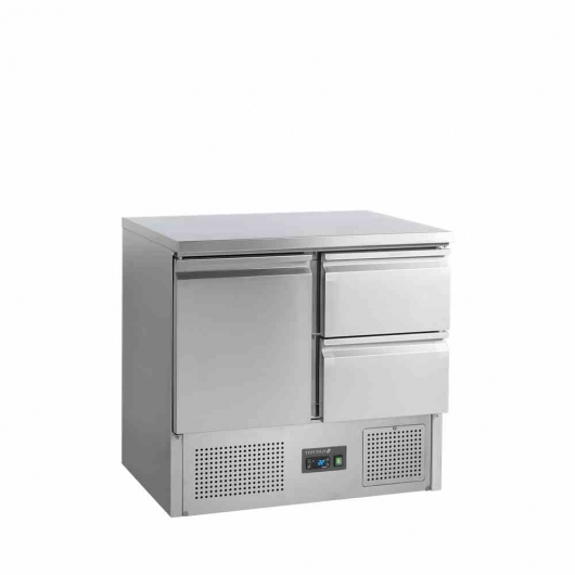 Table réfrigérée positive 1 porte + 2 tiroirs GN 1/1 230 L