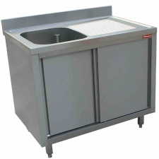 Plonge avec égouttoir à droite sur armoire 2 portes