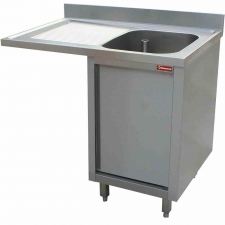 Plonge 1 cuve sur armoire égouttoir à gauche espace lave-vaisselle