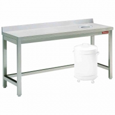 Table de débarassage inox murale 1600 mm