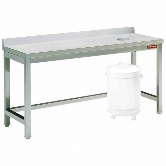 Table de débarassage inox murale 1600 mm