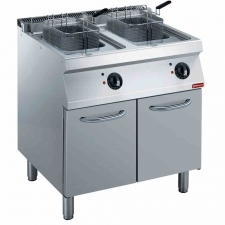 Friteuse électrique 2 x 14 L sur armoire