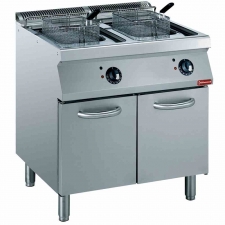 Friteuse électrique cuve Y 2 x 15 L éléments extérieurs sur armoire