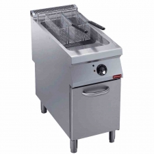 Friteuse électrique 1 cuve Y 23 L brûleurs extérieurs sur meuble