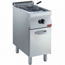 Friteuse gaz cuve en Y 15 L brûleurs extérieurs sur armoire
