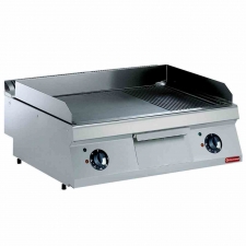 Plaque de cuisson électrique 2/3 lisse 1/3 rainurée chrome dur TOP L. 800 mm