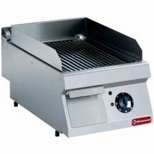 Plaque de cuisson électrique rainurée acier traité brossé TOP L. 400 mm 230 V