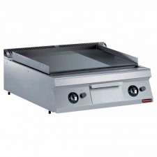 Plaque de cuisson gaz 2/3 lisse et 1/3 rainurée chrome dur TOP L. 800 mm P. 900 mm