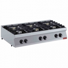 Fourneau 6 feux gaz 6 x brûleurs 5,5 kW TOP L. 1200 mm