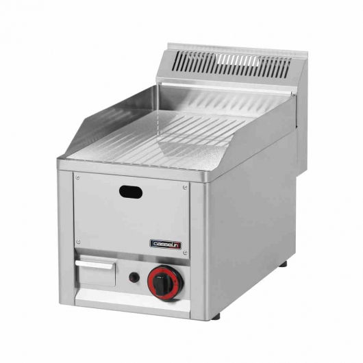 Plaque à snacker chrome nervurée gaz 1 zone L. 328 mm