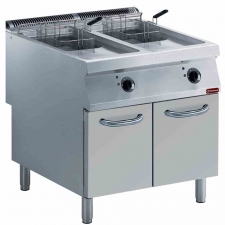Friteuse électrique 2 cuves 15 L sur meuble