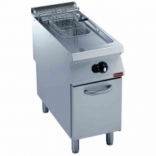 Friteuse gaz 1 cuve Y 15 L brûleurs extérieurs sur meuble
