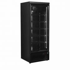 Armoire froide négative 1 porte vitrée noire 390 L