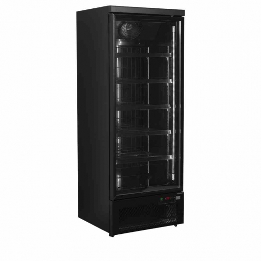 Armoire froide négative 1 porte vitrée noire 390 L
