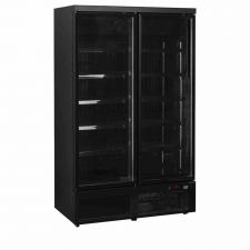 Armoire froide négative 2 portes vitrées noire 702 L