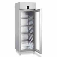 Armoire positive GN2/1, cuve inox emboutie, 1 porte vitrée, 625L, gamme Perfection