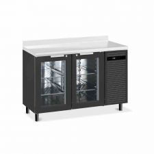 Arrière-bar skinplate groupe logé H. 1000 mm 2 portes vitrées avec LED 260 litres
