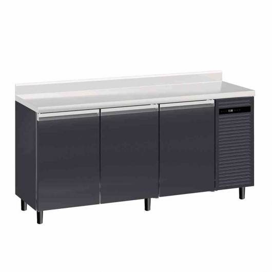 Arrière-bar skinplate groupe logé H. 1000 mm 3 portes 400 litres