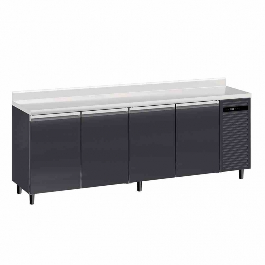 Arrière-bar skinplate groupe logé H. 1000 mm 4 portes 540 litres