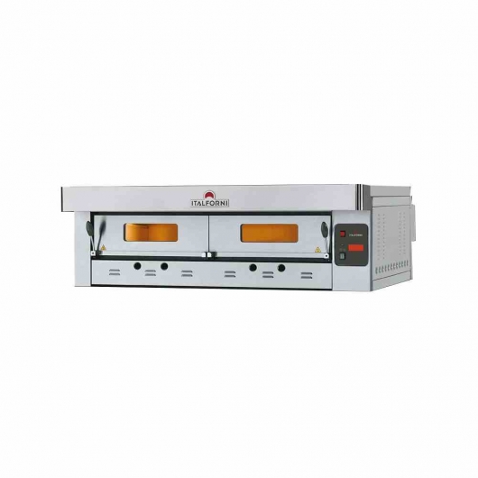 Four à pizza gaz gamme Eco Gaz finition inox 1 chambre 12 pizzas