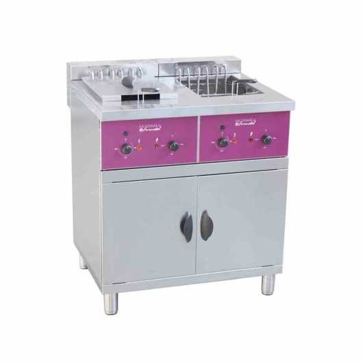 Friteuse électrique sur coffre 2 x16 litres