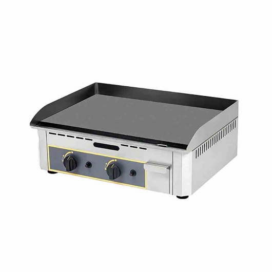 Plaque à snacker gaz lisse en acier décarburé 2 zones