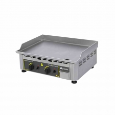 Plaque à snacker gaz lisse en inox 2 zones
