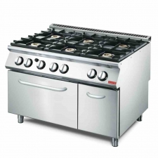 Fourneau 6 feux et four gaz Gastro M 700