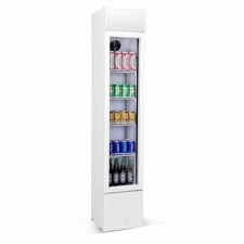 Armoire froide positive 1 porte en verre étroit blanche 105 L